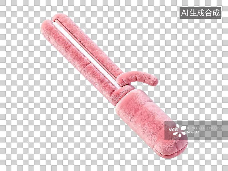 【AI数字艺术】粉色毛绒卷发棒特写图片素材