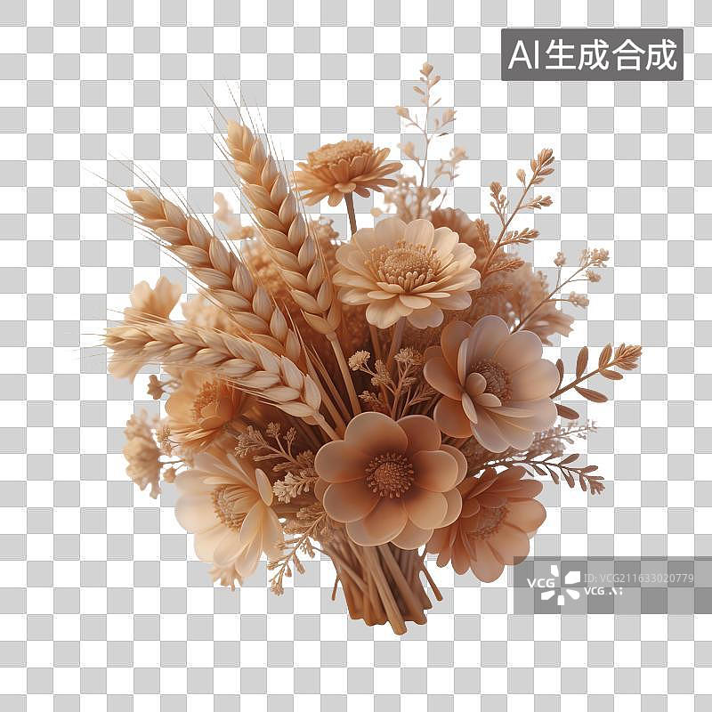 【AI数字艺术】干花花束插画图片素材