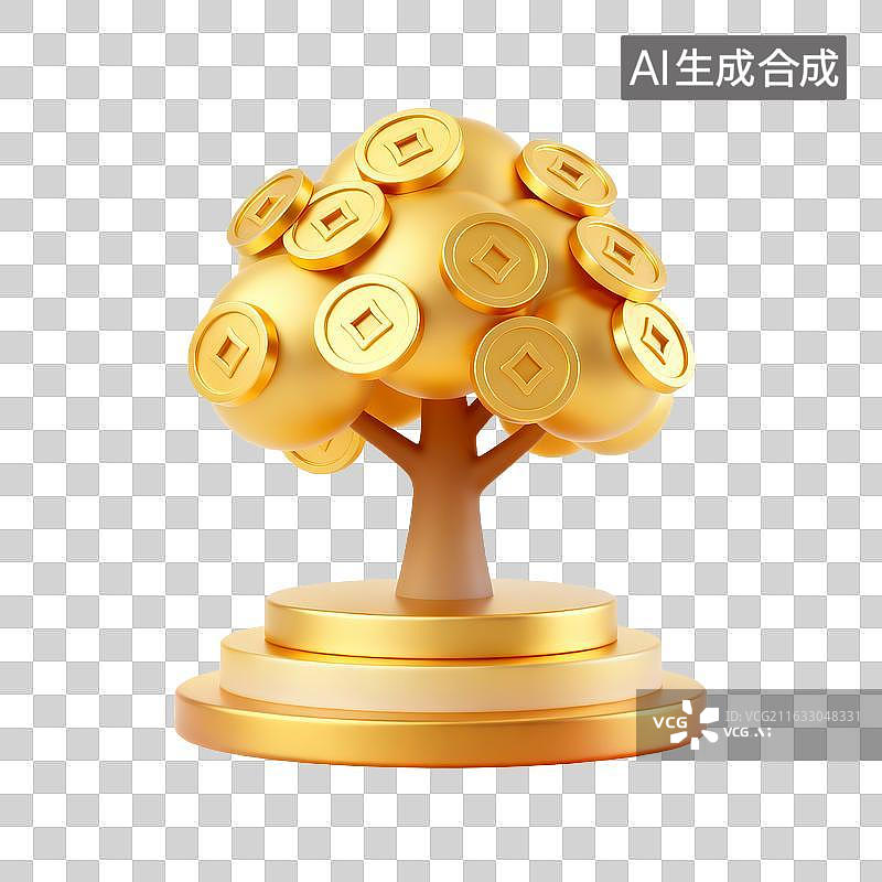 【AI数字艺术】一棵摇钱树图片素材