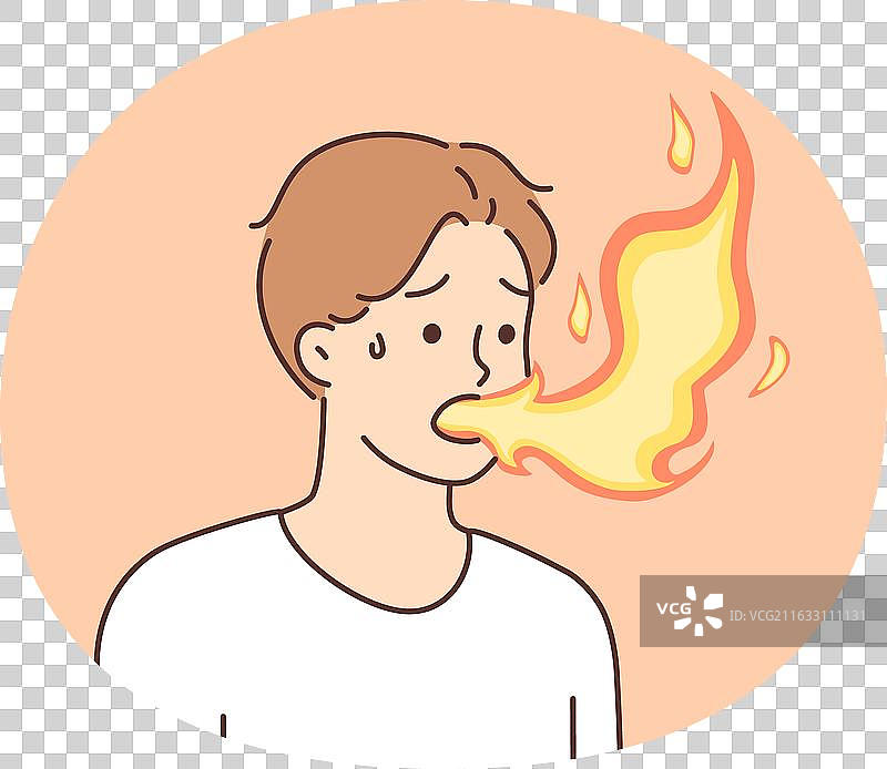 病人生病，嘴里冒火图片素材