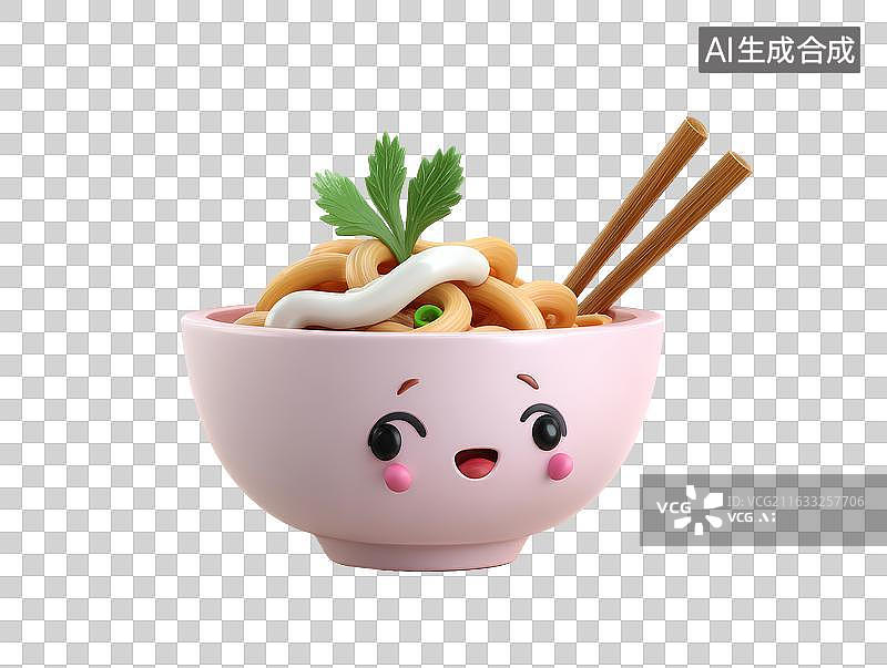 【AI数字艺术】笑脸碗装面条图片素材