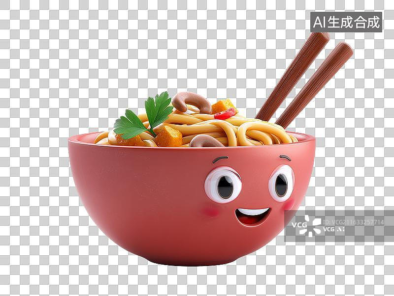【AI数字艺术】笑脸碗装面条图片素材
