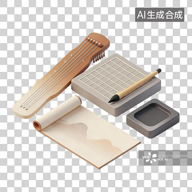 【AI数字艺术】琴棋书画插画图片素材