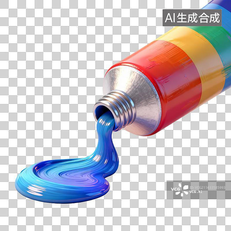 【AI数字艺术】挤出来的油彩颜料 免抠元素 PNG插画图片素材