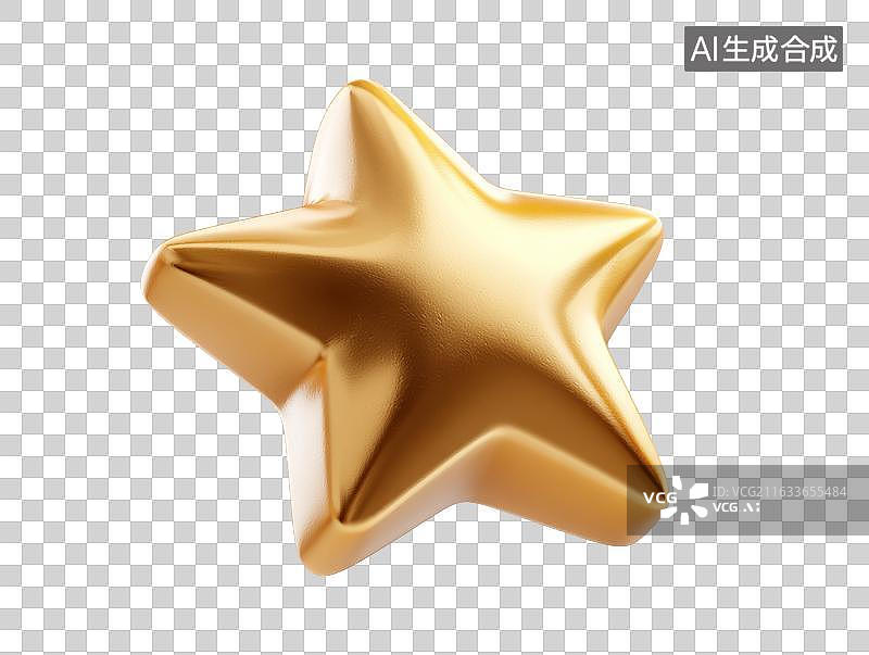 【AI数字艺术】金色五角星图片素材