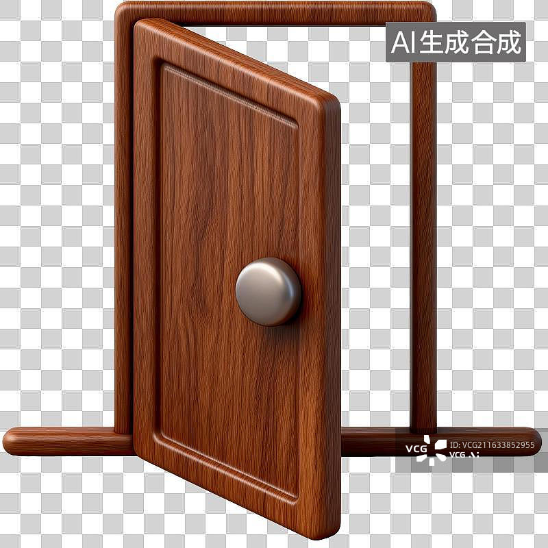 【AI数字艺术】木质门半开展示内部空间图片素材