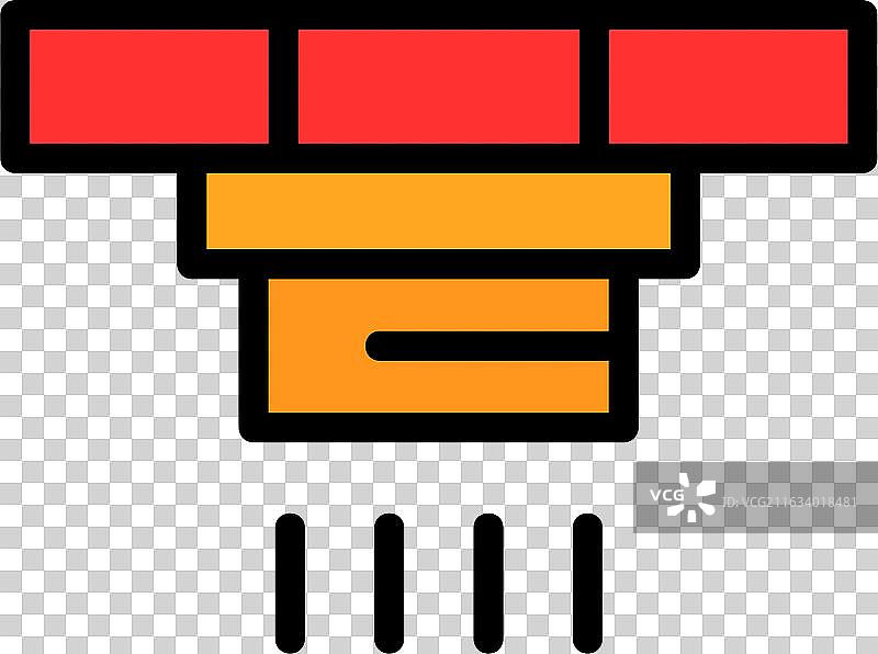 烟雾探测器线条填充风格图标设计图片素材