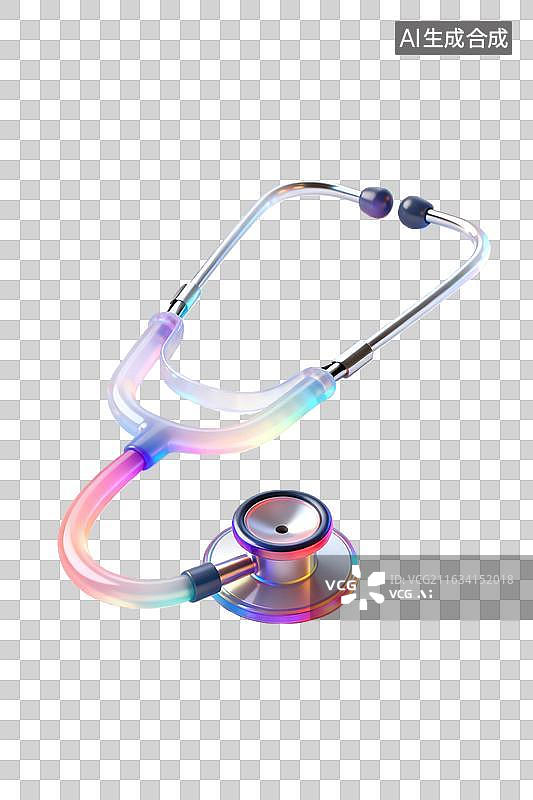 【AI数字艺术】彩色听诊器特写展示图片素材