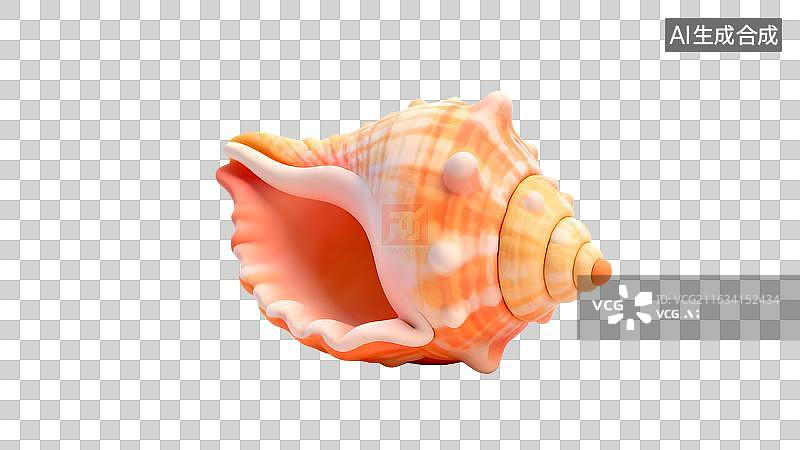 【AI数字艺术】色彩斑斓的海螺特写图片素材