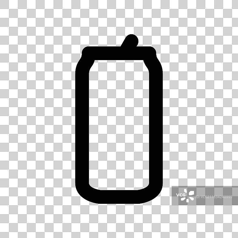 圆柱形饮料的单色轮廓图标图片素材