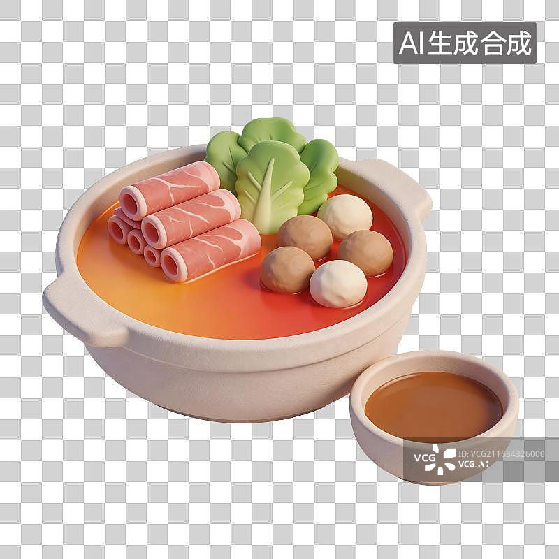 【AI数字艺术】火锅美食插画图片素材