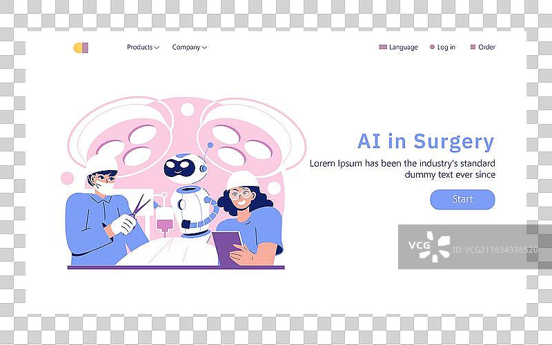 人工智能在医学和科学领域的应用（扁平化设计）图片素材