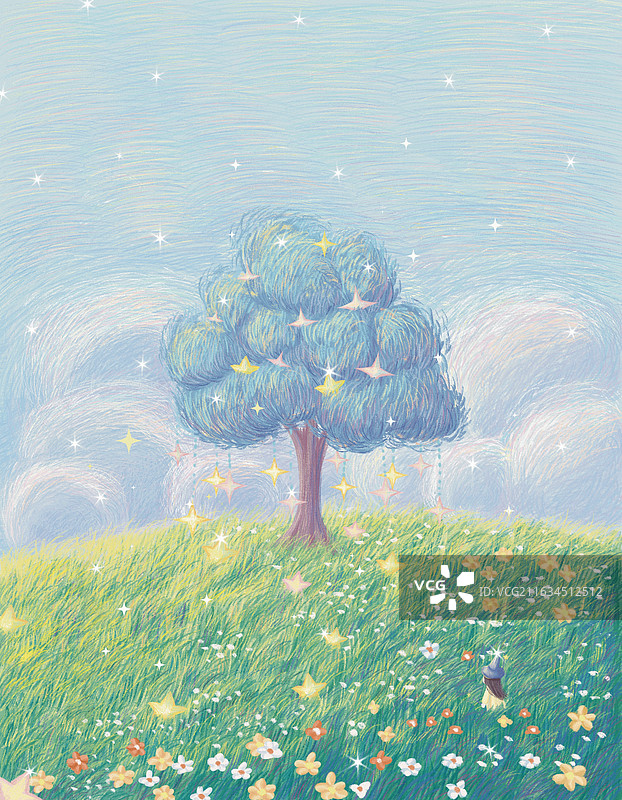 许愿树插画图片素材