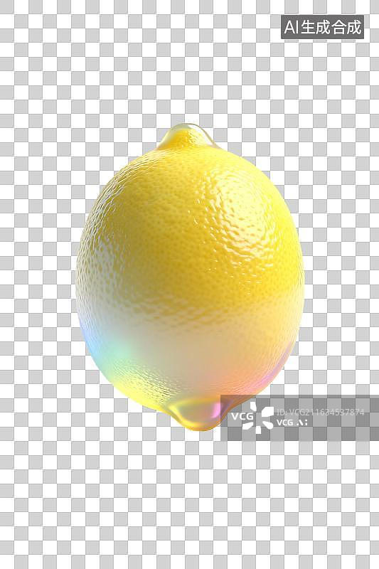 【AI数字艺术】一颗黄色柠檬特写图片素材