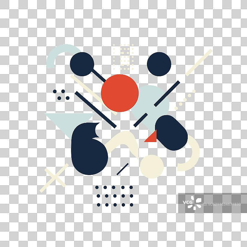 抽象几何构图，包含圆形和线条图片素材