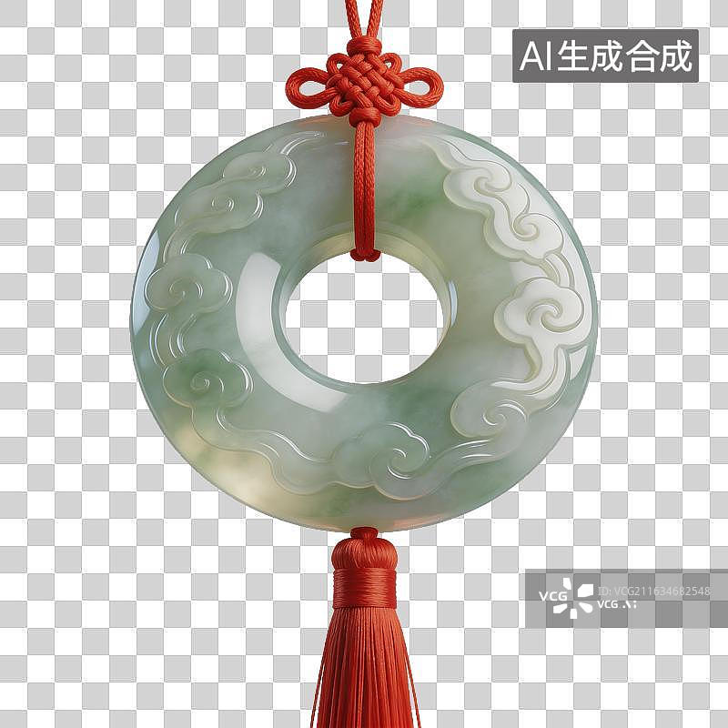 【AI数字艺术】翡翠玉璧挂饰图片素材