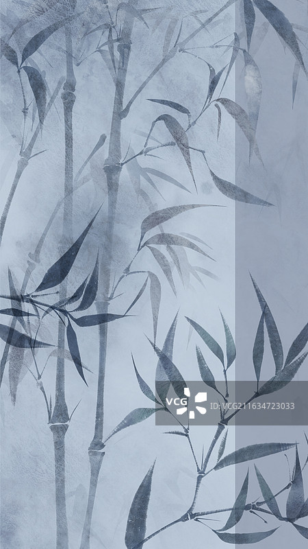 竹子竹叶国风插画壁纸图片素材