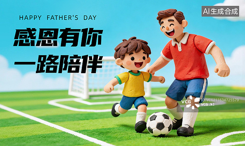 【AI数字艺术】父亲节卡通3D插画海报图片素材