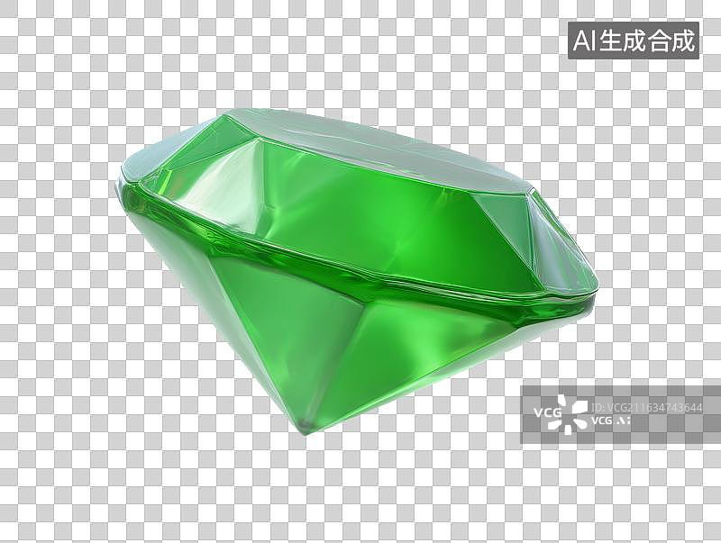 【AI数字艺术】绿色宝石闪耀光芒图片素材