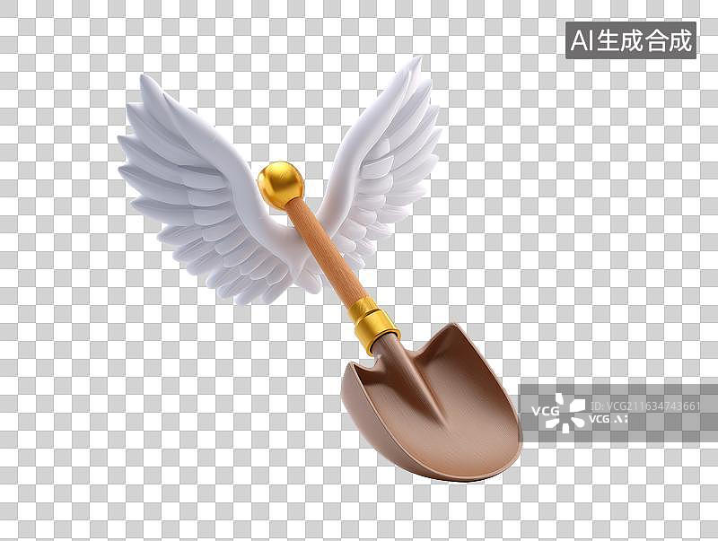 【AI数字艺术】带翅膀的铲子图片素材