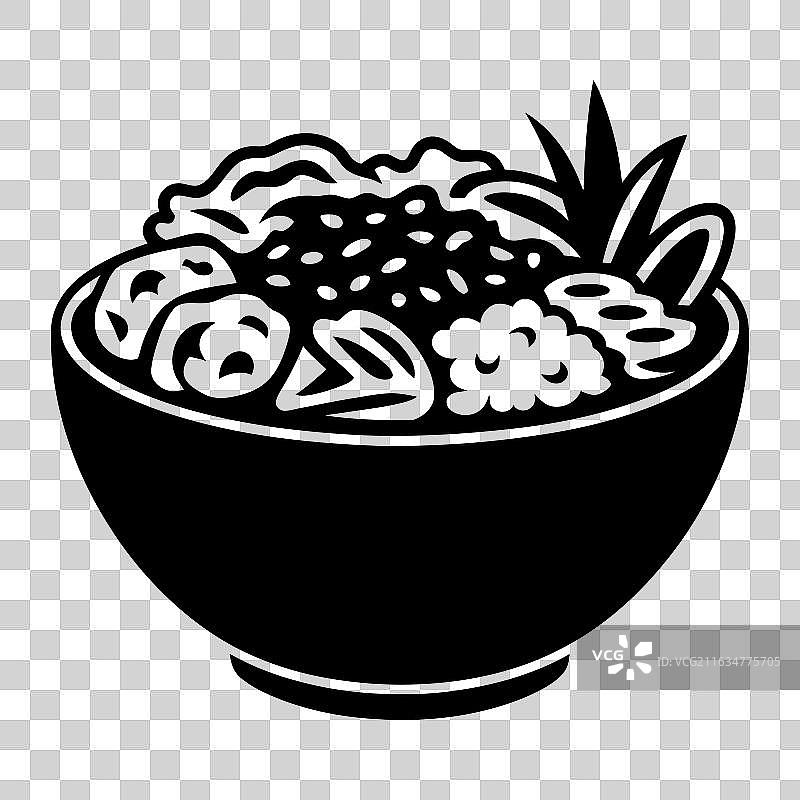 夏威夷盖饭剪影图片素材