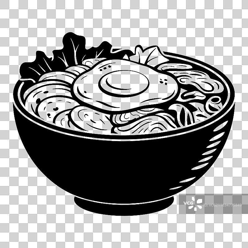 韩式石锅拌饭剪影图片素材