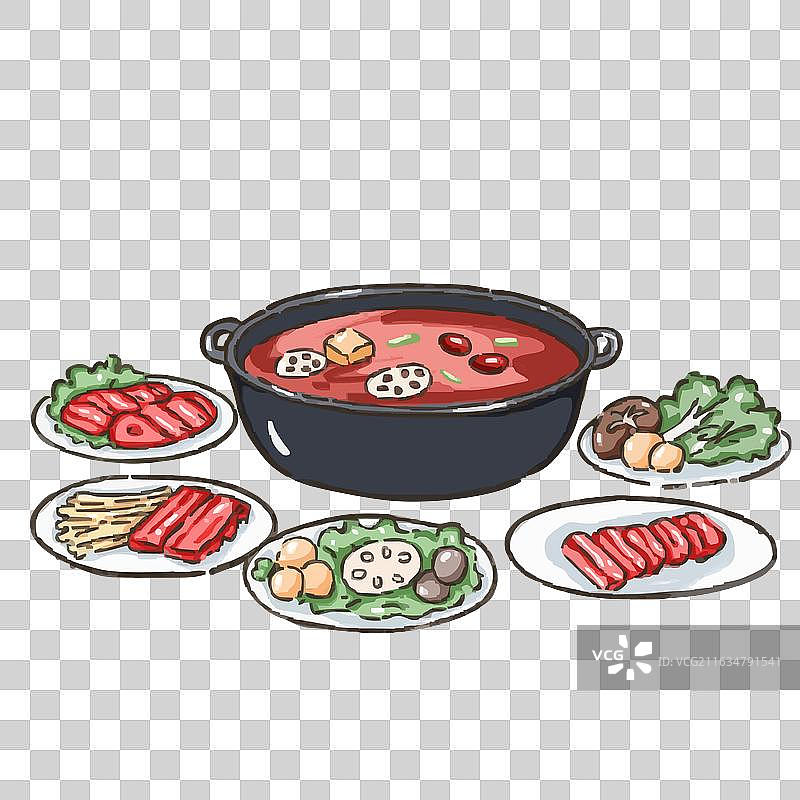 手绘火锅插画免扣素材图片素材