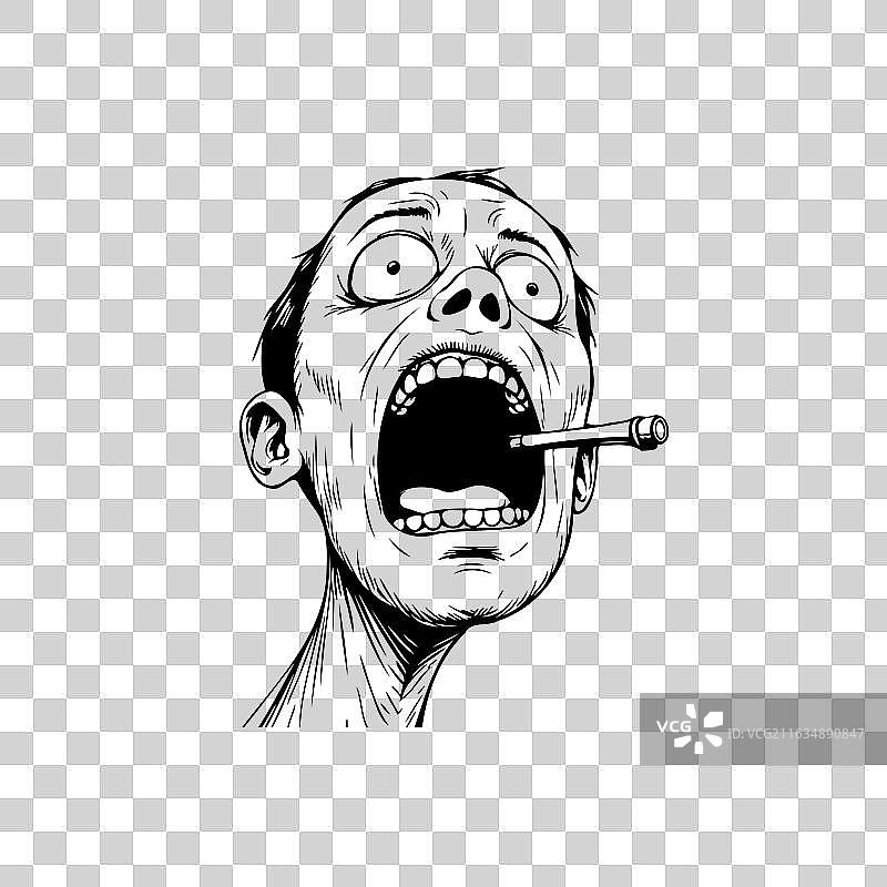 扭曲的现实和夸张的面部表情图片素材