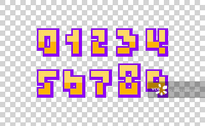 像素风格的3D数字集合图片素材
