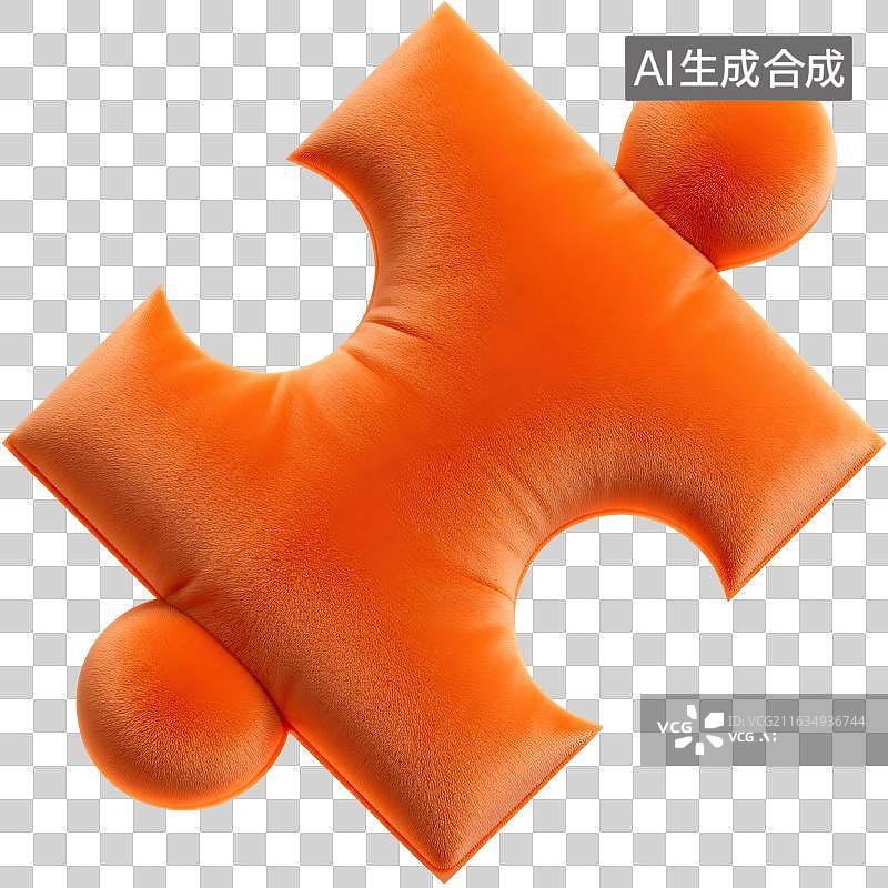 【AI数字艺术】橙色拼图块特写图片素材
