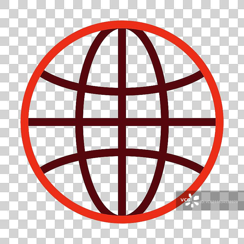 全球粗线条双色图标，用于个人图片素材