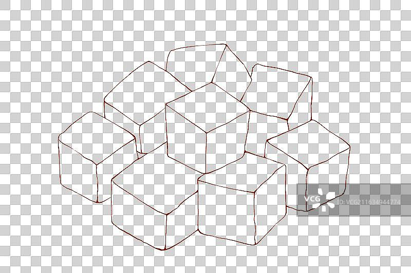 手绘插画水彩风茯苓线稿图片素材