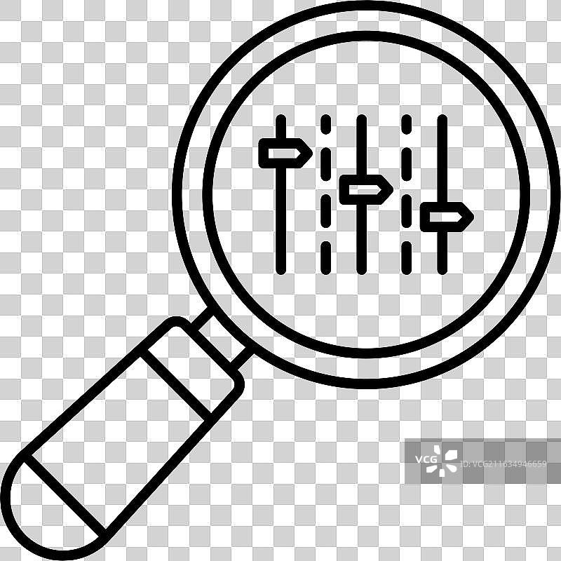 放大镜线条图标设计图片素材