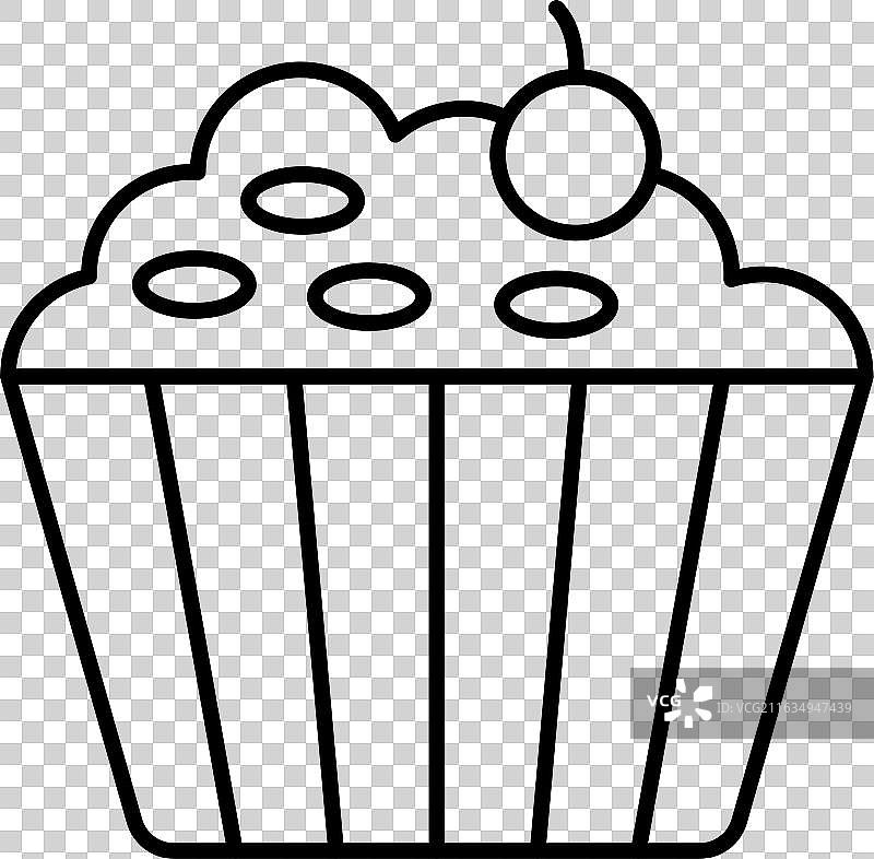 纸杯蛋糕线条图标设计图片素材