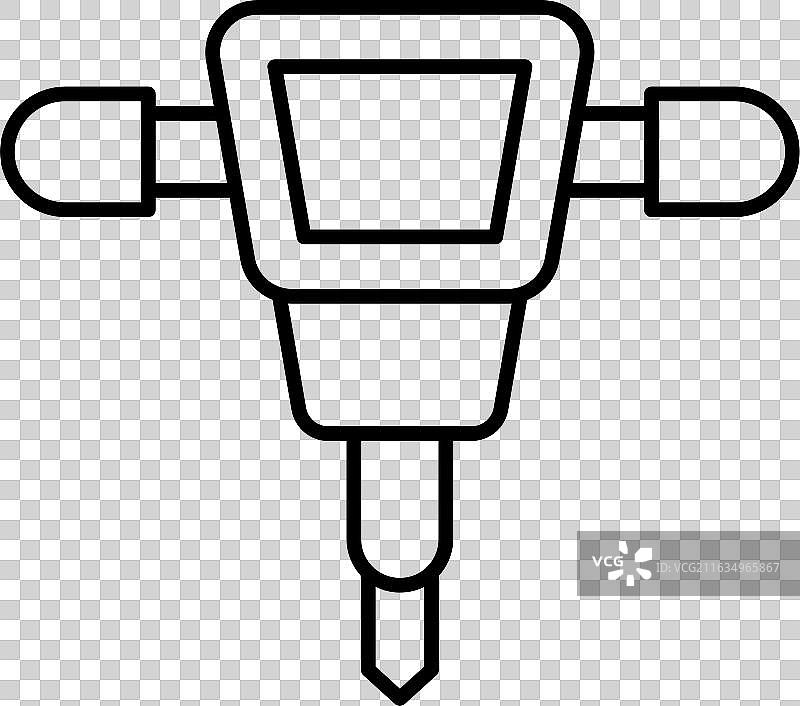 jackhammer line icon design图片素材