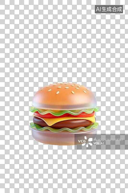【AI数字艺术】美味汉堡特写展示图片素材