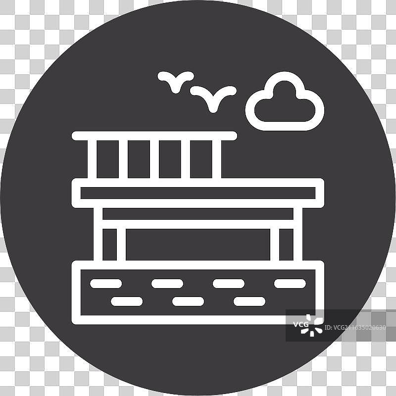 码头线条圆形图标设计图片素材