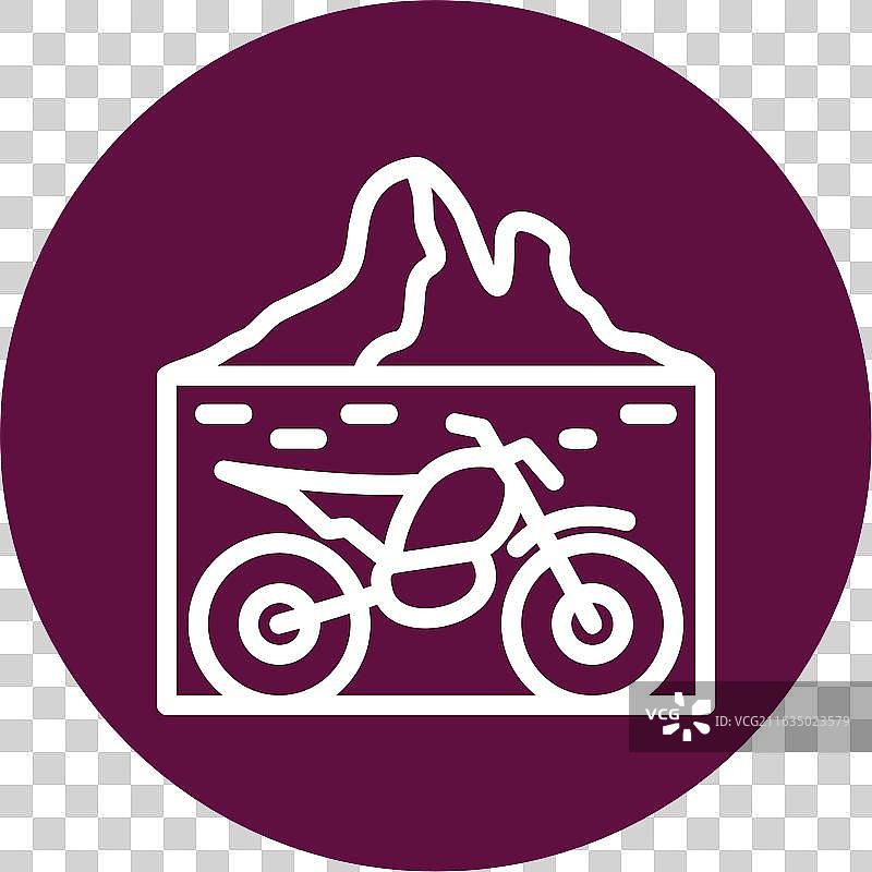 山地自行车线条圆圈风格图标设计图片素材