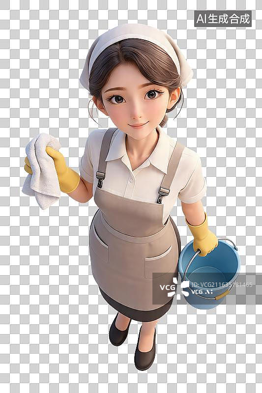 【AI数字艺术】3D各职业劳动人民—家政图片素材