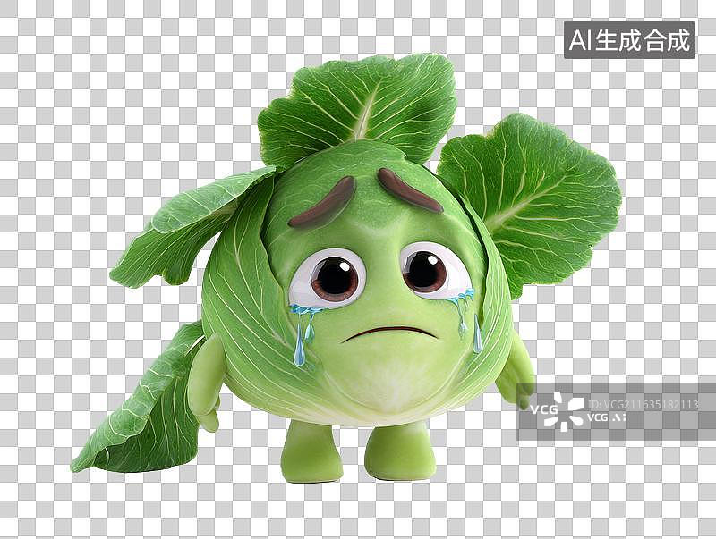 【AI数字艺术】哭泣的卷心菜角色图片素材