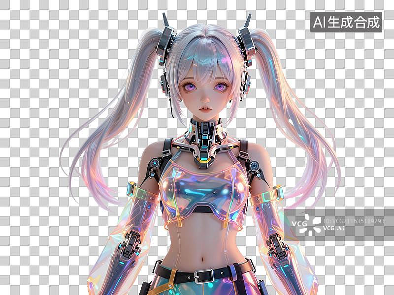 【AI数字艺术】未来虚拟偶像的璀璨光芒图片素材