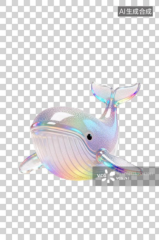 【AI数字艺术】炫彩鲸鱼摆件特写图片素材