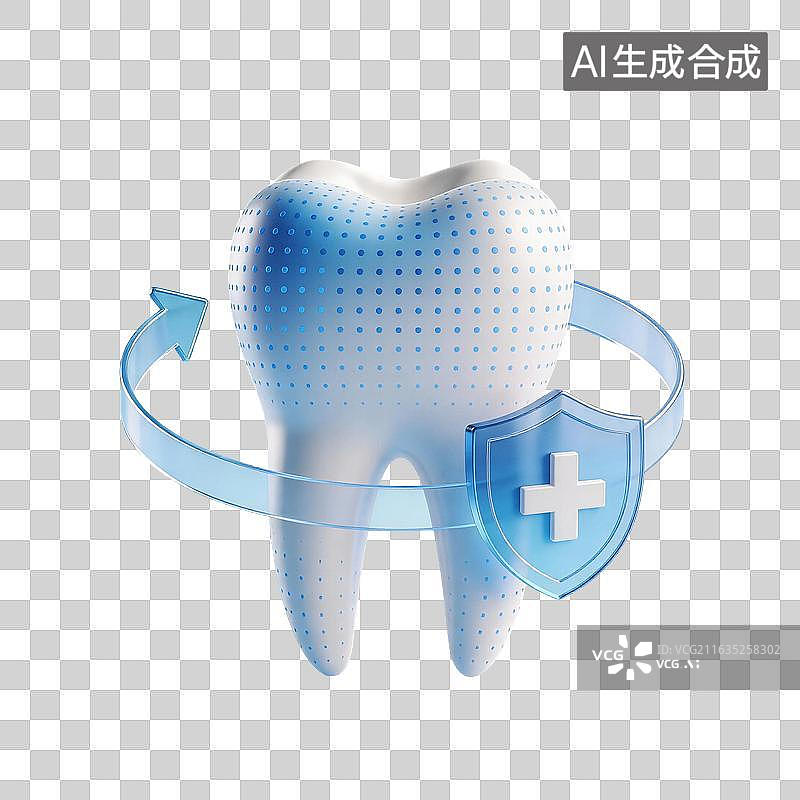 【AI数字艺术】牙齿修复宣传插画图片素材
