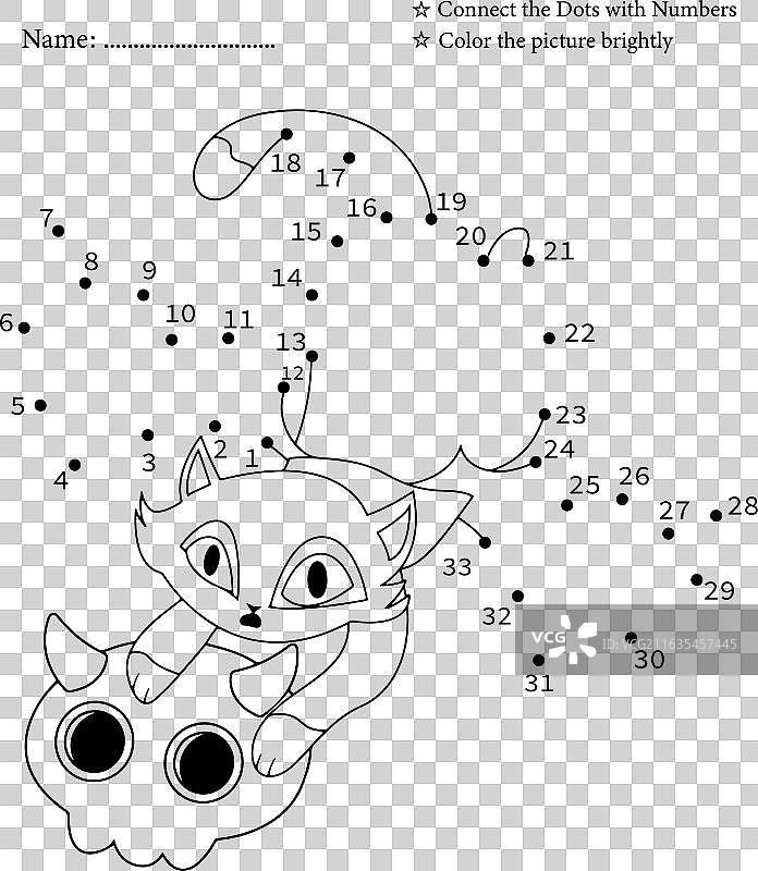 可爱小猫连线儿童活动页图片素材