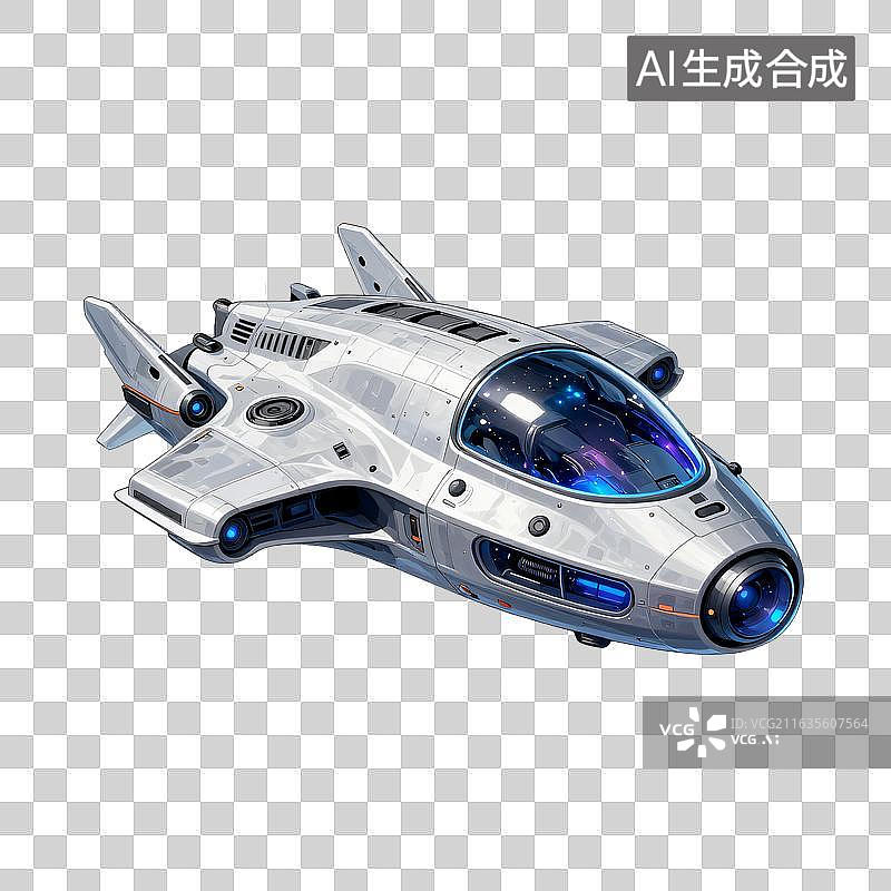 【AI数字艺术】星际探险的未来飞船图片素材