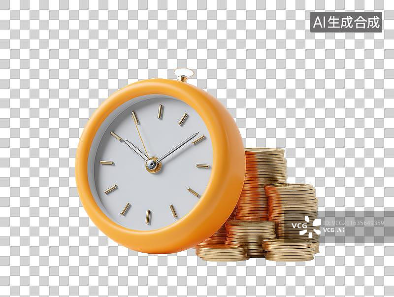 【AI数字艺术】时间与金钱图片素材