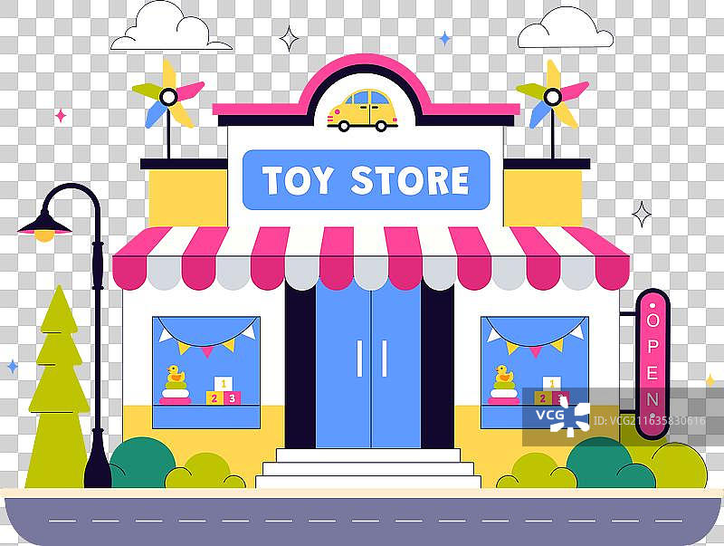 玩具店里陈列着各种各样的玩具图片素材