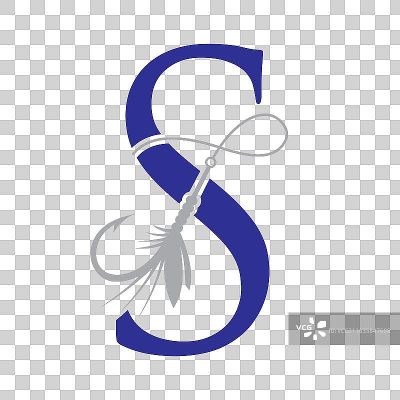钓鱼字母S标志设计概念图片素材