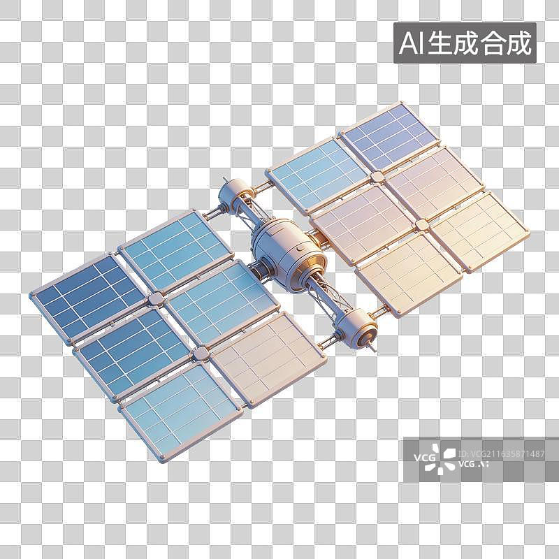 【AI数字艺术】卫星插画图片素材