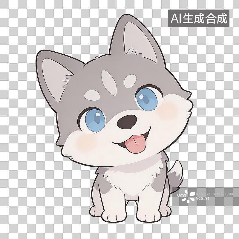 【AI数字艺术】卡通哈士奇幼犬图片素材
